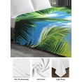 thumbnail image 6 of Beach Ocean Waves Full Size Flat Sheet, Wrinkleproof & Fadeproof Cooling Flat Bed Sheet Only, Summer Tropical Palm Tree Leaves Breathable Soft Bedding Top Sheets 81 x 96 Inches, 6 of 8