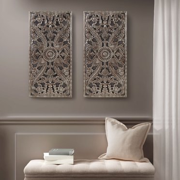 MAYEERTY Carved Wood 2-Piece Wall Decor Set
