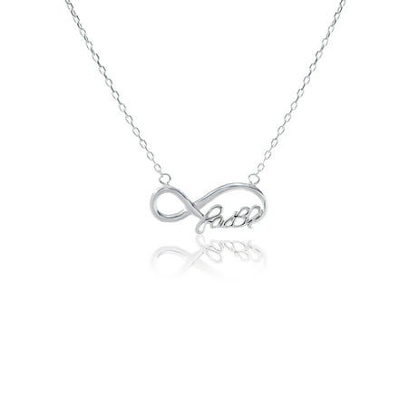 Sterling Silver Native American Design - Lesa Michele Infinity Loop FAITH Design Cable Chain Necklace in Sterling SIlver