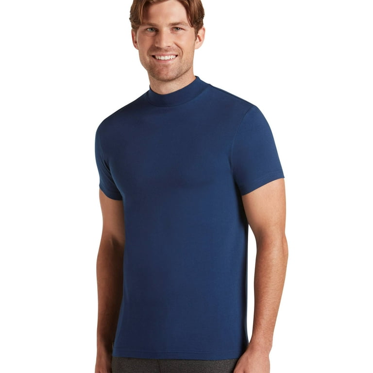 Jockey® 100 % Cotton Short Sleeve Mock Neck Tee - 2 Pack