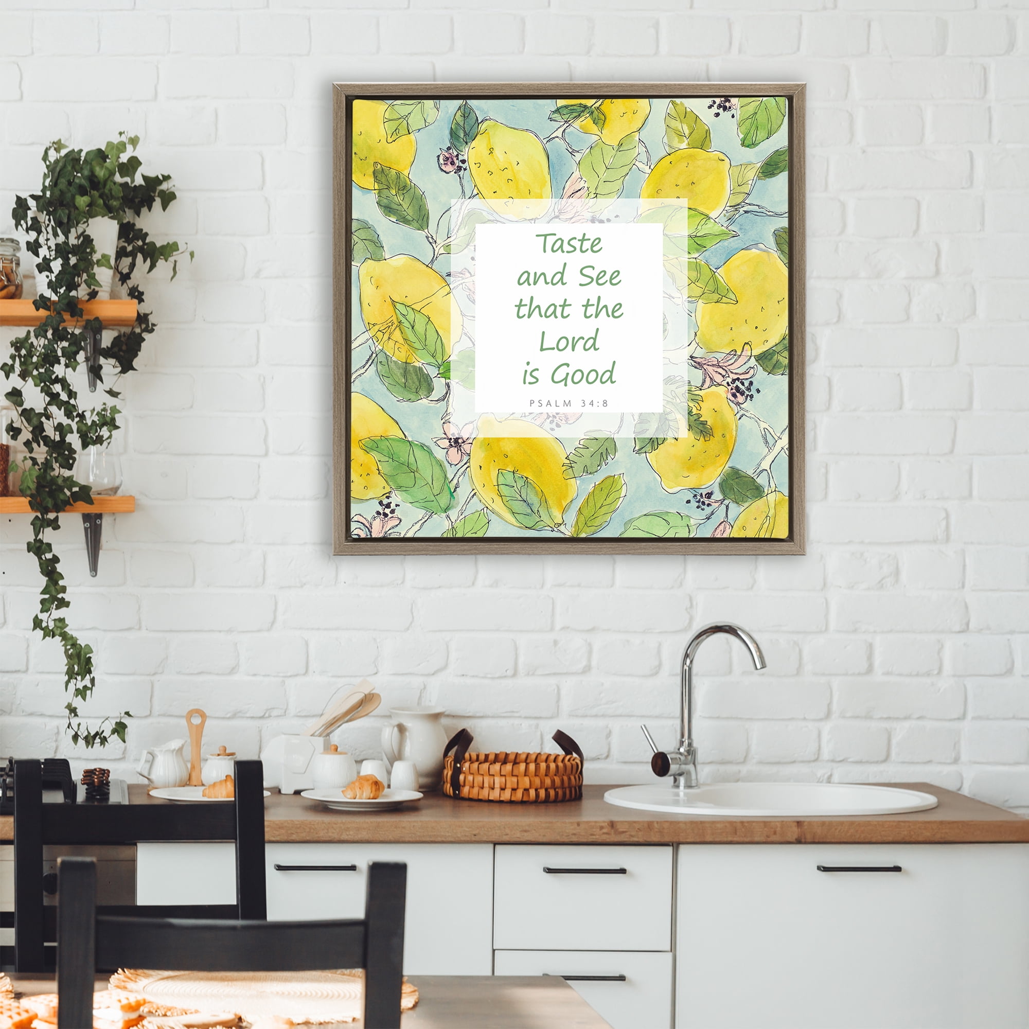 Stupell Industries Taste & See Lord Is Good Brown Framed Floater Canvas Wall Art, design by Lanie Loreth