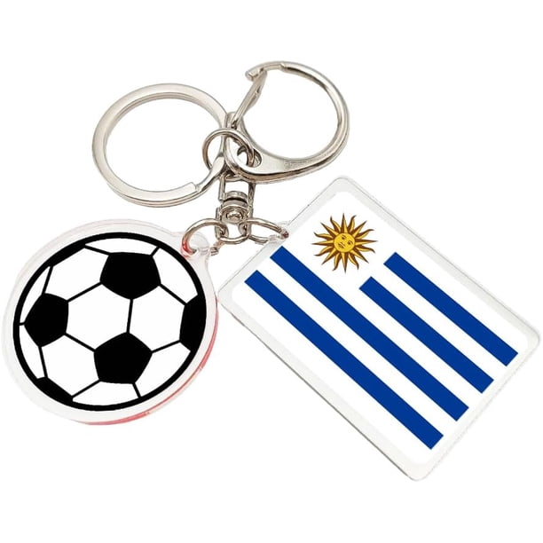 Yanonmyfd 2026 World Cup Soccer Keychain - 2026 World Cup Flag Keychain, Soccer Fan Gift & Souvenir (2PCS),Uruguay