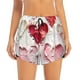 thumbnail image 2 of Balery Textured Heart Abstract Art Pantalones cortos deportivos para mujer con forro y dos bolsillos, elásticos, para entrenamiento, gimnasio, yoga-Large, 2 of 7