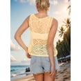 thumbnail image 2 of Women's Sleeveless Openwork Knit Top Lightweight Beach Cover-Up, 2 of 5