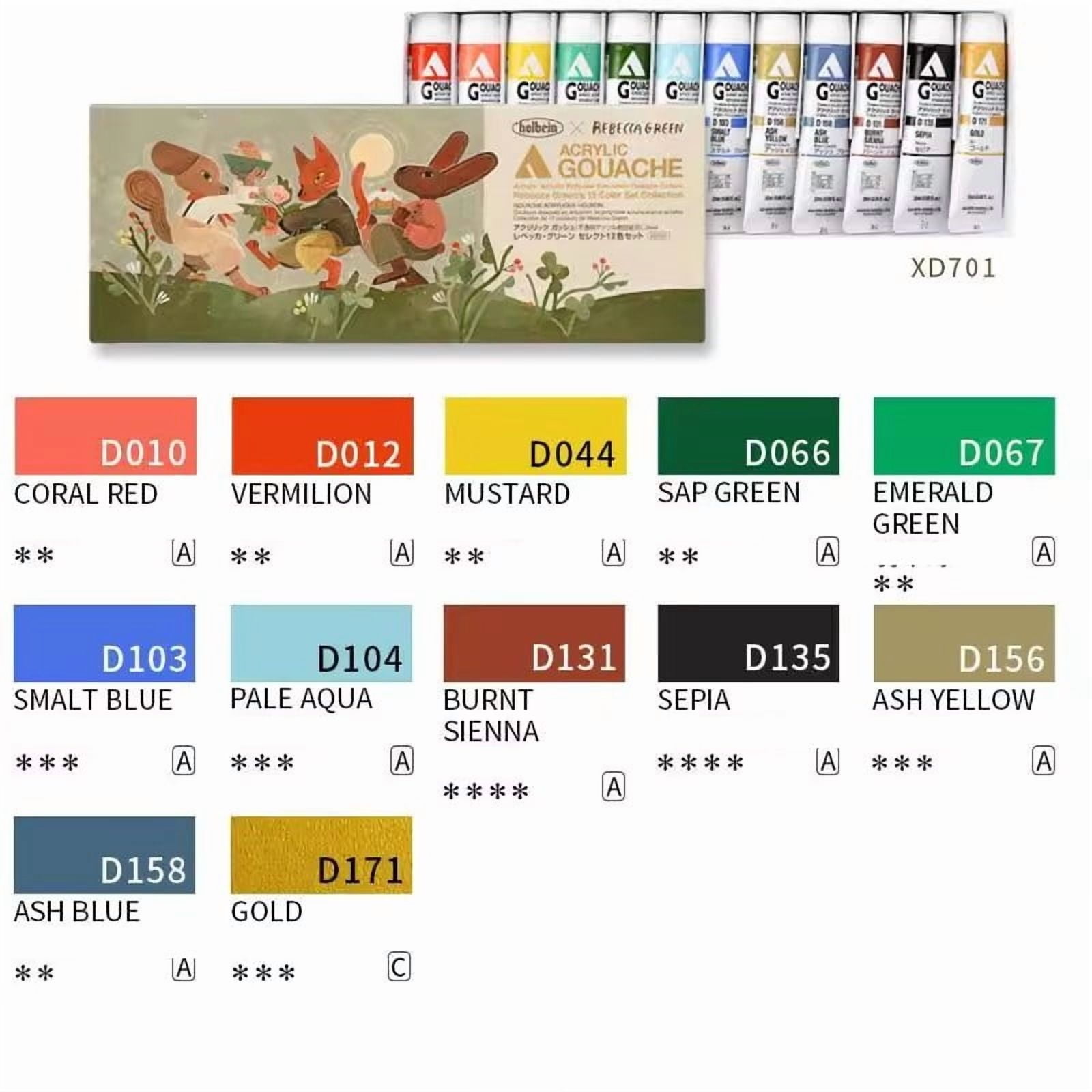 Holbein&Rebecca Green  collection 12color X 20ml set Acrylic Gouache