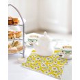 thumbnail image 4 of Yellow Daisy Kitchen Dish Towels for Drying Dishes Set of 4, Farmhouse Floral Yellow Striped Waffle Weave Microfiber Hand Tea Bathroom Towels Quick Dry & Absorbent Towel 12x12, 4 of 7
