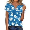 thumbnail image 2 of Xdegoge TShirt for Women V Neck Short Sleeve Casual Work Office Loose Fit Polka Dot Print Lightweight Flowy Summer Spring Tops Soft Breathable Everyday Blouses, 2 of 7