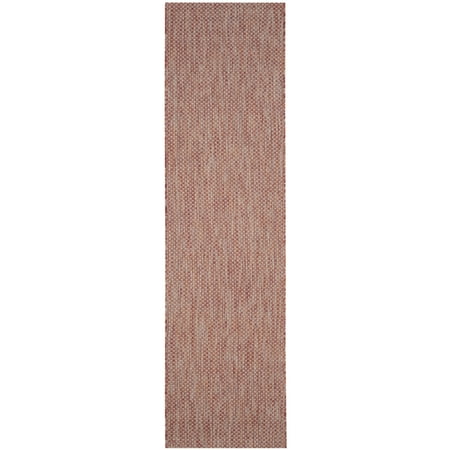 SAFAVIEH Courtyard Finnian Solid Indoor/Outdoor Runner Rug Red/Beige 2 ‘3” x 18’