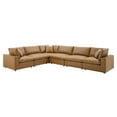 thumbnail image 2 of Modway Commix 6-Piece Down Filled Overstuffed Vegan Leather Sectional Sofa in Tan, 2 of 10