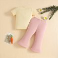 thumbnail image 6 of mgoYE Toddler Girl Outfits Toddler Girl Easter Outfit Baby Girl Bunny T Shirt Top Flared Pants Set 2 Piece Spring Clothes(Pink,2-3 Years), 6 of 6