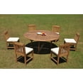 thumbnail image 4 of Grade-A Teak Dining Set: 6 Seater 7 Pc: 72" Round Table And 6 Devon Armless Chairs Outdoor Patio WholesaleTeak #WMDV70, 4 of 4