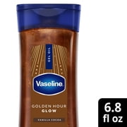 Vaseline Glazed and Glisten Golden Hour Glow Vanilla Cocoa Shimmering Body Gel Oil with Ultra-Hydrating Lipids and 100% Pure Cocoa Butter, 6.8 fl oz