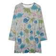 thumbnail image 2 of Cartoon Dinosaur Loose Dress Evening Dress Summer Dresses for Women Luxury Dress Long Sleeved Dress, 2 of 4