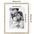 thumbnail image 3 of Americanflat 8x10 Picture Frame with Shatter-Resistant Glass with 5x7 Mat Metal Bamboo Style Molding - Gold, 3 of 9