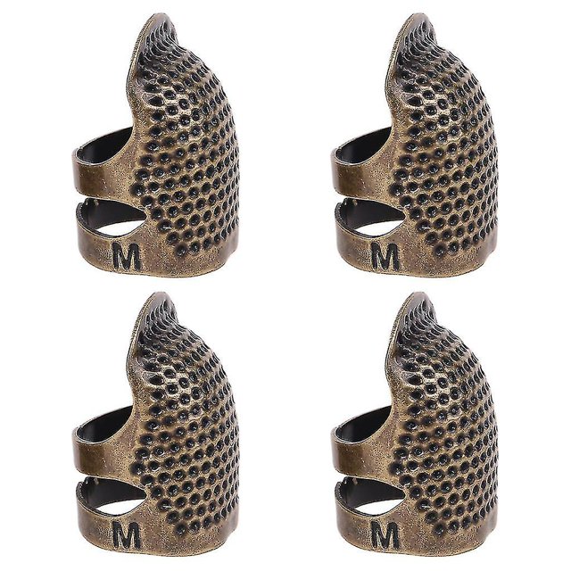 Dedal de costura ajustable, Protector de dedo, Pin de escudo de Metal, agujas, herramientas de bricolaje, accesorios para manualidades, 4 Uds.