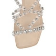 thumbnail image 3 of Jeffrey Campbell Calath Women Embellished Flat Sandals Clear Nude Pearl Sandals (Clear, 7), 3 of 4