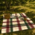 thumbnail image 7 of Burgundy And Forest Green Intersecting Plaid Bands, Soft Flannel Blanket with Traditional Tartan Plaid Print, Housewarming Gift and Home Decor for Bedroom and Living Room, 7 of 7