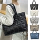 thumbnail image 1 of Bolso grande para mujer - Bolso de hombro de nylon con forro acolchado, 17,71x9,44x6 pulgadas, blanco, azul, negro, gris, marrón, 1 of 7