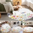 thumbnail image 5 of Round Area Rug 3.3 Ft, Wildflowers Washable Non-Slip Circle Carpet for Living Room/Bedroom, Spring Country Tulip Butterfly Floral Leaf Low-Profile Small Kitchen Mats Collection Rugs for Indoor, 5 of 7