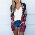 thumbnail image 2 of IROINNID Cardigan for Women Open Front Deals Lightweight Printing Long Sleeve Casual Outerwear Blouse Cardigan Outerwear with Pocket,Hot Pink, 2 of 5