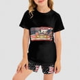 thumbnail image 2 of HCNTES Toddler Baby Boy Infant Girl Independence Day Clothes Short Sleeve Pullover shirt Tops And Short Set Soft Unisex Summer Loungewear Outfits Set(F02-Black,9-10 Years), 2 of 7