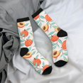 thumbnail image 5 of Xecao Peach Pattern Sport Socks for Women and Men Crew Socks Sporty Calf Socks Casual Socks, 5 of 6