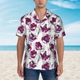 thumbnail image 4 of Lsque Tulips Flowers pattern Hawaiian Shirt for Men, Unisex Summer Beach Casual Short Sleeve Button Down Shirts-3X-Large, 4 of 9