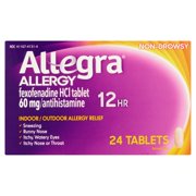 (2 pack) (2 pack) Allegra 12 Hour Allergy Relief Antihistamine Tablets, 24ct