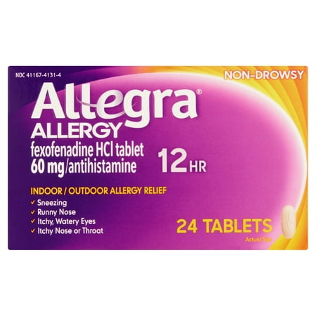 (2 pack) (2 pack) Allegra 12 Hour Allergy Relief Antihistamine Tablets, 24ct