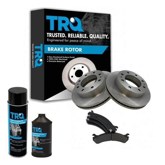 TRQ Rotor & Front Premium Metallic Brake Pad Kit w/Chemicals for Chevy Truck BKA16329 Fits select: 1999-2010 CHEVROLET SILVERADO, 2001-2010 GMC SIERRA