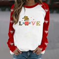 thumbnail image 2 of Gibobby Sudadera con forro polar Mujer Suéter de hombro del día de San Valentín Suéter de cuello redondo estampado femenino (Rojo, S), 2 of 3