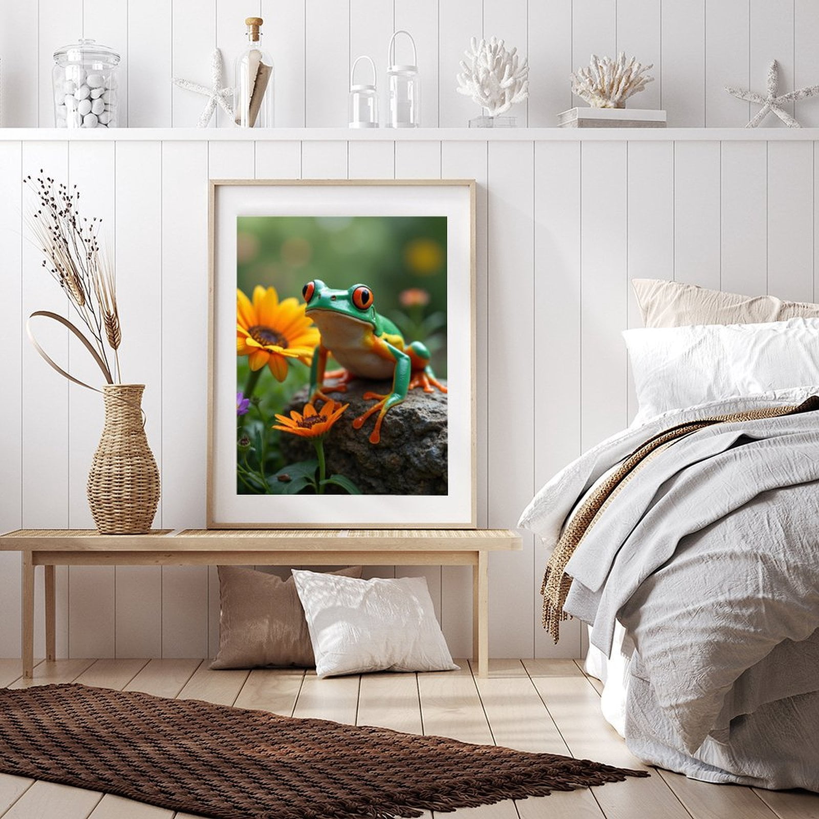 Diamond Art Kit for Adults, Frog On Rock With Colorful Flowers Diamond Painting for Adults Beginners, DIY Diamond Art Painting Kits, 5D Diamond Painting Crafts for Home Decor 12x16 Frameless