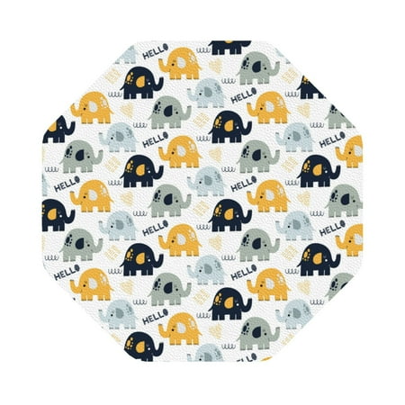 

Pofeuu Cute Elephant Print Leather Coasters Set of 6 Round Cups Mugs Mat Pad for Home Kitchen Heat Resistant Drink Coasters Octagon