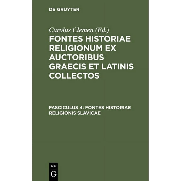 Fontes historiae religionis Slavicae, (Hardcover)