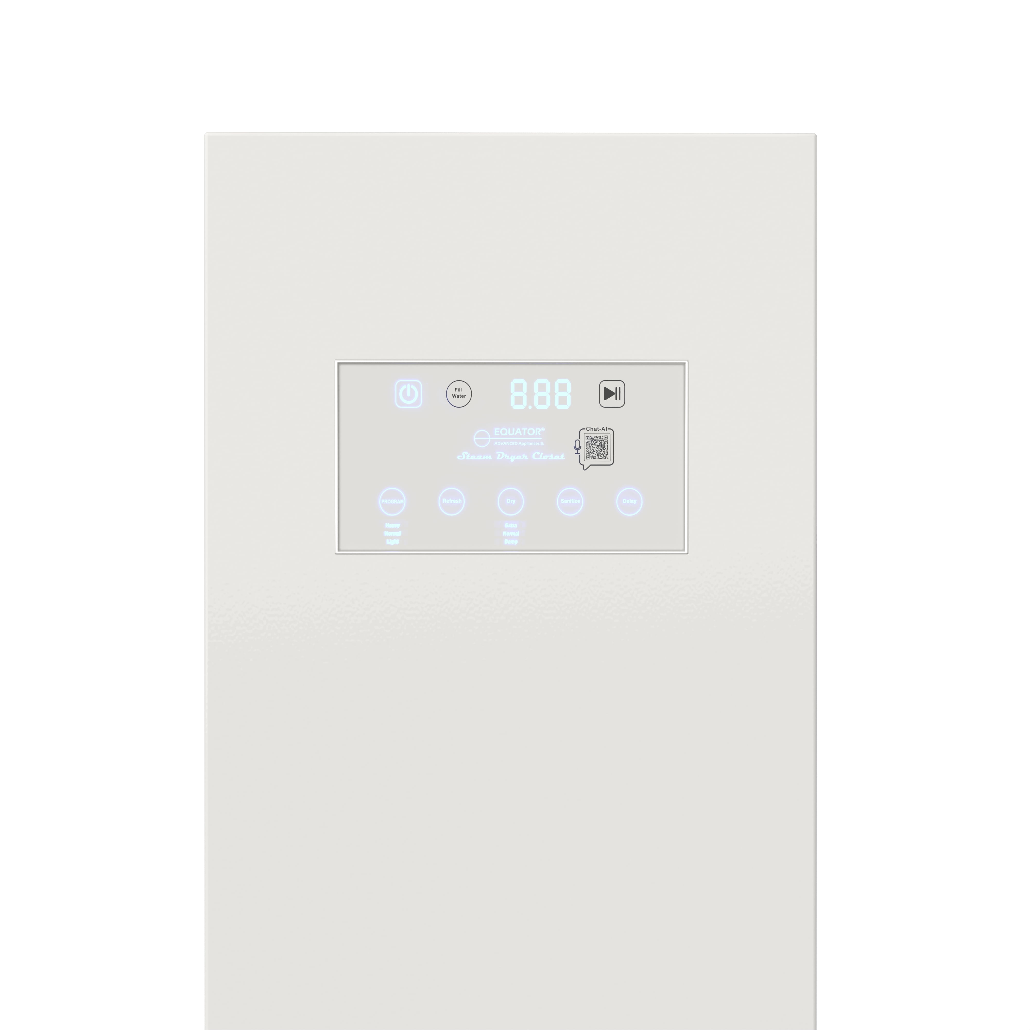 Equator7.6cf Smart Steam Dryer Closet 4 Moving Hangers Quick 20 Refresh Sanitize