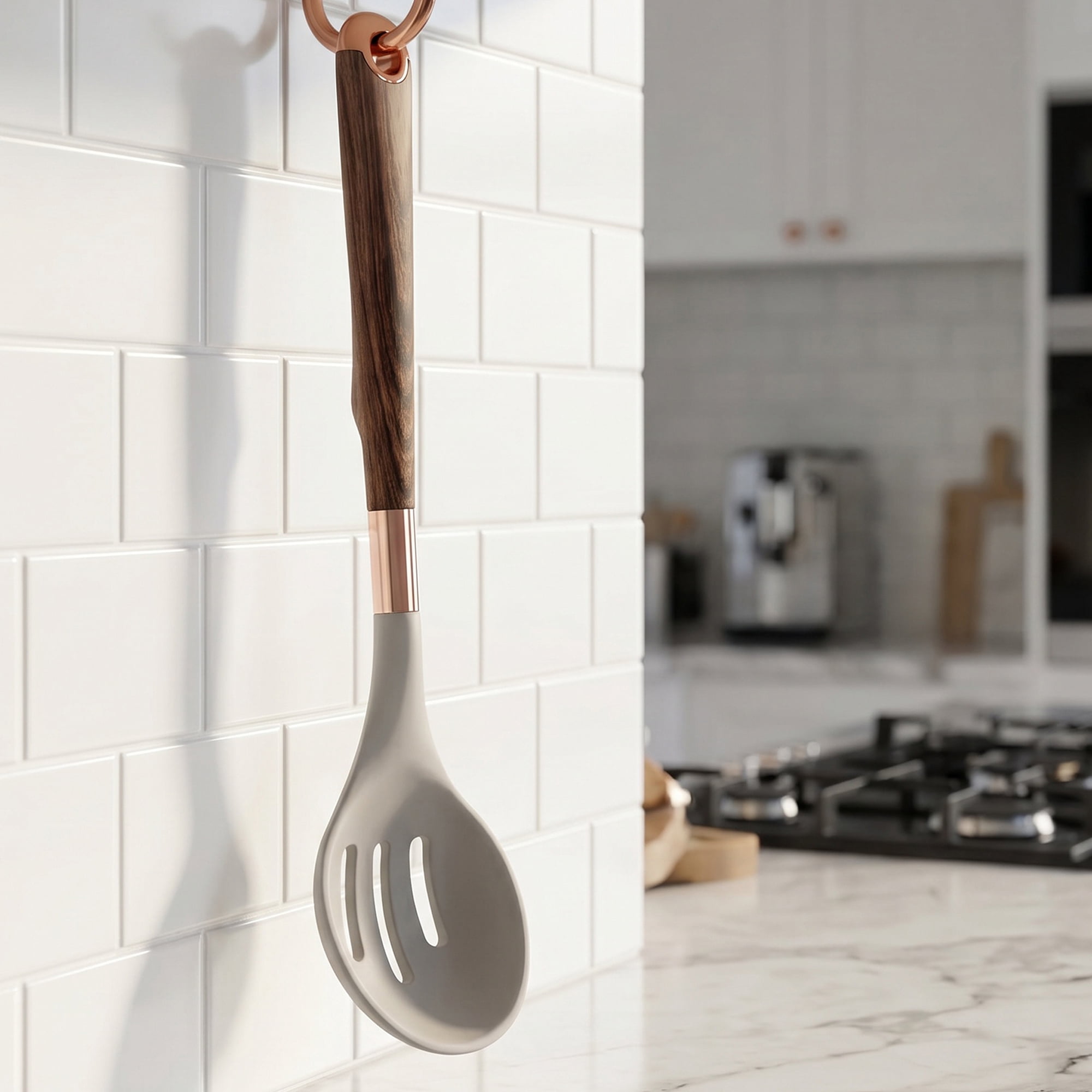 Unique Bargains Durable Silicone Heat Resistant Spoon for Cookware Slotted spoon 13"x2.7"