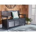 thumbnail image 2 of SAFAVIEH Brisbane Transitional Outdoor Patio Storage Bench, Black, 2 of 14