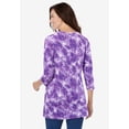 thumbnail image 2 of Woman Within Plus Size Perfect Printed Three-Quarter Sleeve Crewneck Tunic, 2 of 6