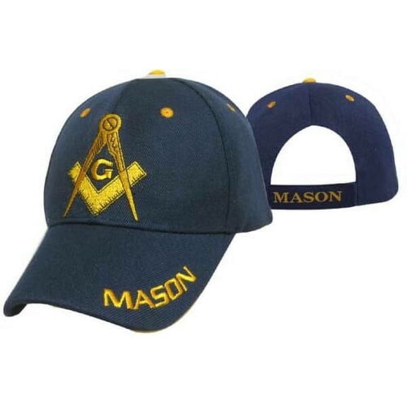 Freemason Mason Masonic BLUE Hat Cap Embroidered Adjustable Velkro FAST SHIP