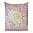 thumbnail image 1 of Ethnic Soft Flannel Fleece Throw Blanket, Microcosm Mandala with Floral Petal Forms in Soft Pastel Tone Illustration, Cozy Plush for Indoor and Outdoor Use, 50" x 70", Mint Lilac, by Ambesonne, 1 of 6