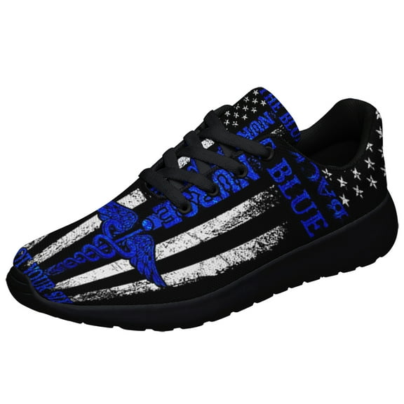 Nurse Back The Blue American flag US Shoes Sneakers for Women Men Black Size 3.5
