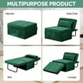 thumbnail image 3 of Ainfox Ottoman Chair Lounger Bed，4 in 1 Breathable Linen Convertible Single Sofa Couch Futon Bed, 71''L x 34''W(Green), 3 of 8