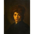 thumbnail image 2 of David Bailly 15x18 Black Ornate Wood Framed Double Matted Museum Art Print Titled - Young Man with a Fur Hat (C. 1635 - C. 1640), 2 of 5