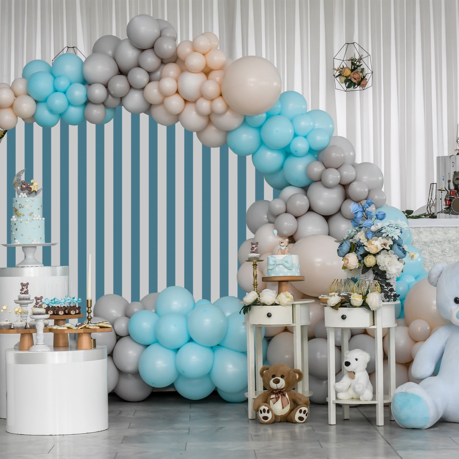 HEQUSigns Adjustable Balloon Arch Party Decoration Kits, Stainless Steel Multicolor Wedding, 9 ft