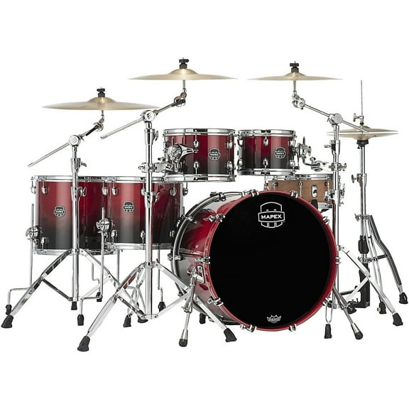 Mapex Saturn Studioease 5-Piece Shell Pack With 22" Bass Drum Scarlet Fade