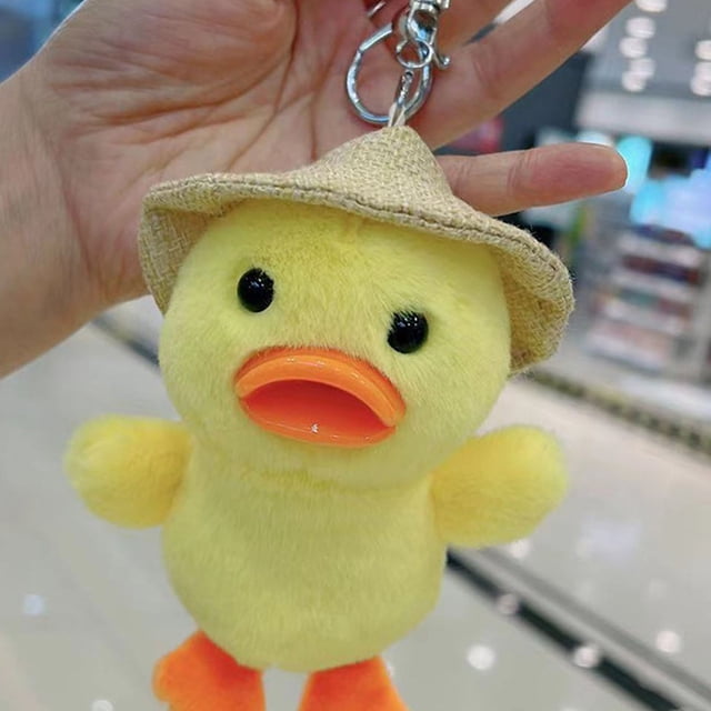 Lindo Llavero de Pato de Peluche, Colgante de Peluche Suave para Bolso Mochila Con DecorAción Versátil, Opcio de Regalo Ideal
