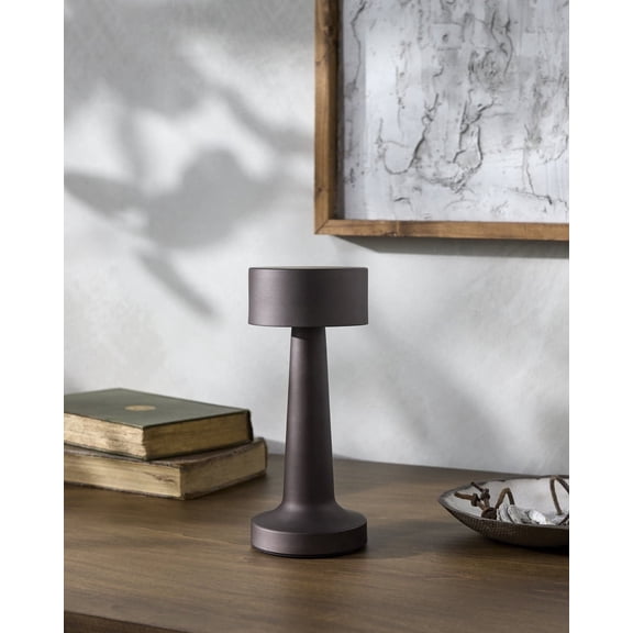 Livabliss Furnas Portable Table Lamp, 9-inch, Brown