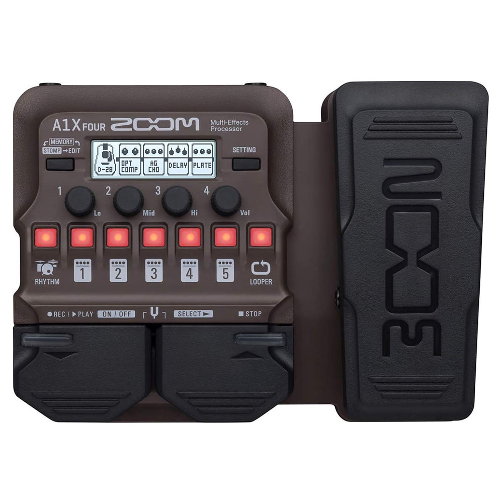 Zoom A1X Four Acoustic Instrument Multi-Effect Processor with Polsen HPC-A30 Monitor Headphones, 9V Power Adapter & 10ft Instrument Cable Bundle