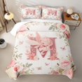 thumbnail image 2 of Erosebridal Kawaii Elf Twin Quilt Set for Girls, Flower Monogrammed M Twin Coverlet Set, 2-Piece 1 Quilt and 1 Pillowcase, 2 of 7