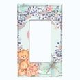 thumbnail image 2 of Metal Light Switch Wall Plate Outlet Cover (2 Teddy Bears With Love Heart Flower Balloon Flower Wreath Green - Single Rocker), 2 of 2